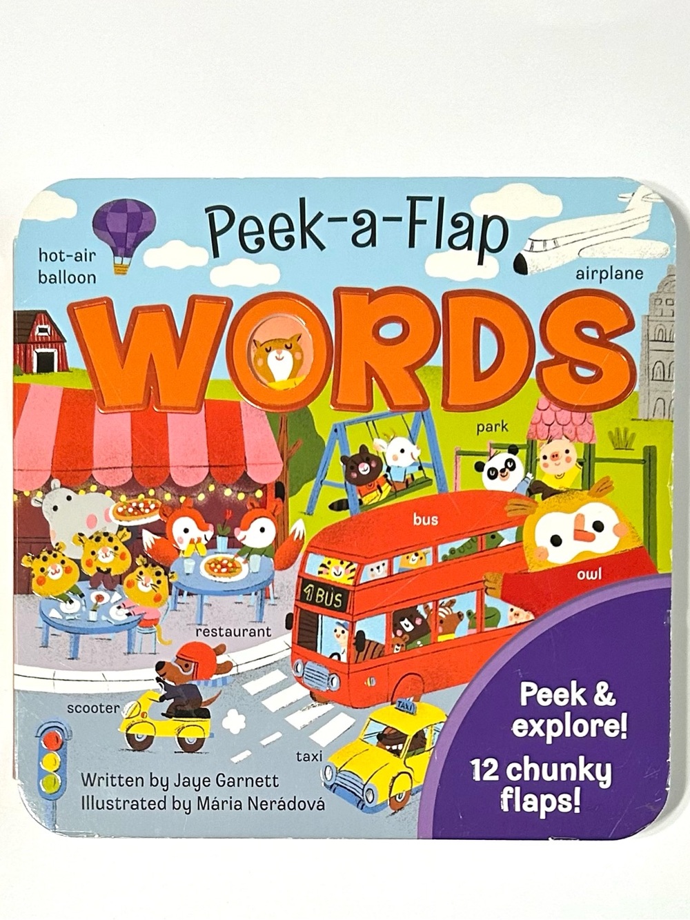 4/$20 Peek-a-Flap Words Boardbook Board Book Peek & Explore 12 Chunky Flaps